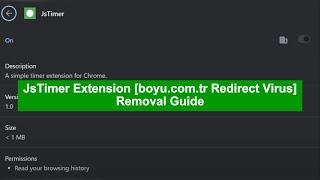 JsTimer Hijacker | How to Remove JsTimer Extension + Solve Boyu.com.tr Redirect