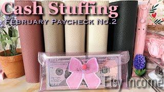 CASH STUFFING FEBRUARY 2025 PAYCHECK #2 | ETSY INCOME | PRINCESS BUDGETS HAPPYMAIL