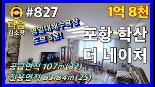 #827 포항 북구 학산동 더 네이처 #다음공인중개사 #010-2622-8488 #롯데백화점 #영일대해수욕장#관리비(공동전기.장기수선충단금.수도세.계단청소비포함)