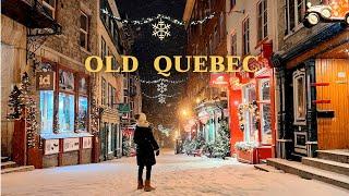 [4K] Alice in Winter WonderlandMidnight Snowfall in Old Quebec CityDec. 2021