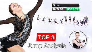 Jump Scores - Anna Shcherbakova, Alena Kostornaia, Kseniia Sinitsyna Internationaux  de France SP