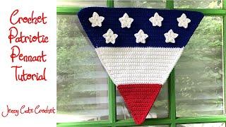 Crochet Patriotic Pennant Tutorial - Border & Stars