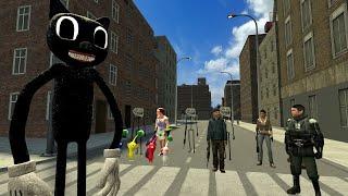 SCARY CARTOON CAT DESTROYS OUR CITY - TREVOR HENDERSON CREATURES | Garry's Mod Sandbox