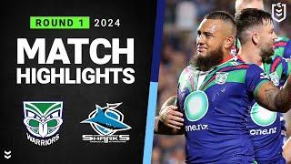 NRL 2024 | Warriors v Sharks | Match Highlights