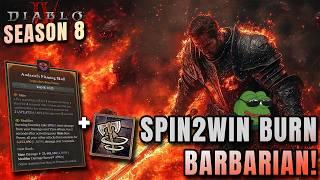 NEW Spin2Win FIRE BARBARIAN IS FUN! Diablo 4 Season 8 PTR