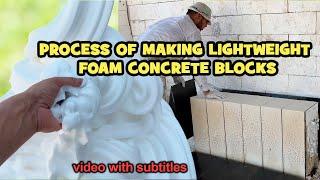 Amazing Process of Making Foam Concrete Blocks | Production of Foam Blocks  2024