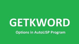 How to provide options to user in AutoLISP program