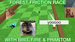 FOREST FRICTION RACE VS BRIT, FIRE & PHANTOM! - Roblox Super Golf