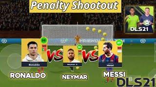 Ronaldo VS Messi VS Neymar Penalty Shootout of DLS 21 | CR7 VS LM10 VS NJR Shootout in DLS 2021