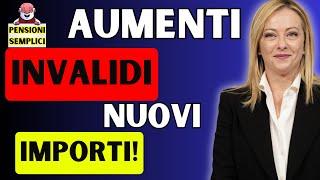 🟨 PENSIONI AUMENTI INVALIDI E NUOVI IMPORTI️ CI SARA' UN'AUMENTO DEL...️