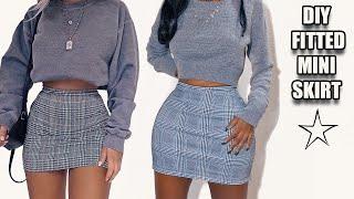 DIY EASY Fitted Mini Skirt | Urban Outfitters, Brandy Melville & Pinterest Inspired | Beginner Level