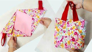 How to Make Pretty Handbag From Rectangular Piece of Fabric  Great Sewing Tutorial #diybag