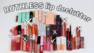 DECLUTTERING TWO THIRDS of my lipsticks! ‍ BRUTAL LIP COLLECTION DECLUTTER 2024