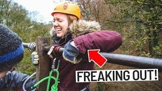 She Was TERRIFIED! - First Time Abseiling + BEAUTIFUL Hike in the Peak District! (England))