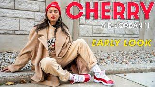 JUST IN TIME FOR CHRISTMAS! JORDAN 11 VARSITY RED (CHERRY) EARLY LOOK On Foot Review & How to Style