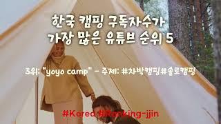 YouTube Ranking mit den meisten Abonnenten für Camping in Korea 5