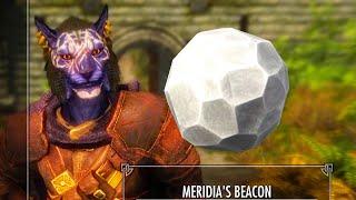 Inigo's hand touches the Meridia's beacon. Skyrim Anniversary Edition