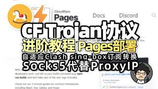 CF Worker Trojan 进阶教程 epeius项目 Pages部署 Socks5代替ProxyIP 自定义伪装页 优选域名 CM喂饭 干货满满16 #优选ip #翻墙 #节点订阅 #科学上网