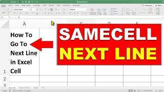 How to go to Next Line in Excel 