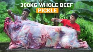 300 Kg WHOLE BEEF PICKLE | Indian Kerala Beef Pickle Recipe | Village Cooking