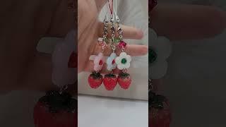 Jroximae.etsy.com #etsy #handmade #smallbussiness #packingorders #asmr #phonecharm #strawberry