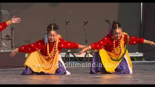 Ghoto nritya by girls from Sikkim dance at North East Fest, inspired by Nepalese community in Sikkim