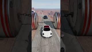 Super Cars & Cargo Van vs Chained Hydraulic Crush - BeamNG.Drive