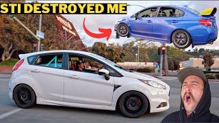 MODIFIED SUBARU STI SURPRISES MY BIG TURBO FIESTA ST (LOUD EXHAUST)