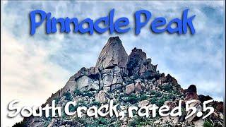 Rock climbing Pinnacle Peak, South crack rated 5.5