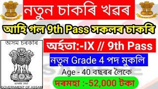 9th Pass Job Vacancy – Assam Job Vacancy 2023 !! MTS Job Vacancy !! Assam Career !! Assam Job News