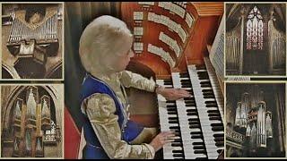 Händel | WATER MUSIC: ALLA HORNPIPE | Diane Bish on the 4 organs of Freiburg Cathedral, Germany