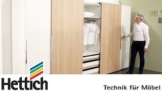 Technology for furniture in bedrooms: Hettich sliding door + drawer systems