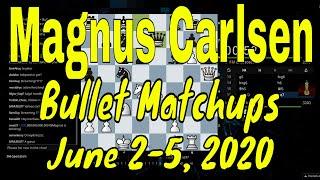  GM Magnus Carlsen DrNykterstein Bullet Chess Matchups on Lichess.org || June 2-5, 2020