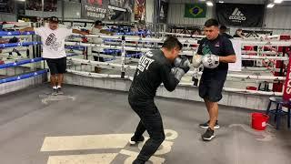 Mike Garcia on the mitts working hard for whoever is next!