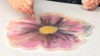 Iridescent Flower Resin Bowl with Micas!