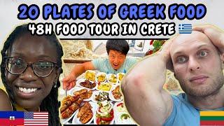 REACTION TO 20 PLATES of GREEK FOOD in Crete | EPIC 48-Hour Food Tour on Greece's Largest Island