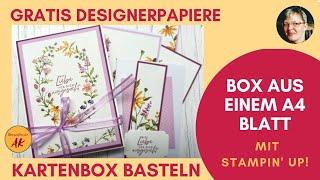 Schnelle Kartenbox für Karten + Umschläge basteln - Stampin' Up! Anleitung DIY Filigrane Blumen