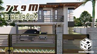 D07 - 7X9 METERS HOUSE DESIGN | 3 BEDROOMS #Smallhousedesign #Housedesign2022 #Housetrends