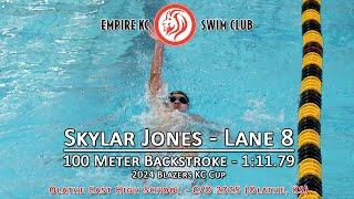 Skylar Jones - c/o 2025 - 100 Meter Backstroke - Empire KC Swim Club - 2024 Blazers KC Cup