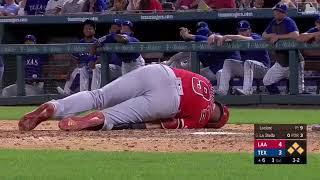 Tommy La Stella Leg Injury on Foul Tip