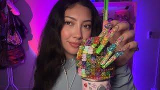 ASMR with XXL Nails  Nail tapping and clacking + triggers ON the mic