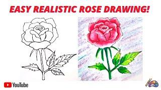 How to draw a rose | Easy art for beginners |easy  rose tutorial