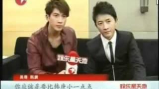 [ENG SUB] 110912 Hangeng's expression when the reporter said he is older!! @ My Kingdom Interview