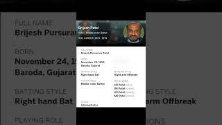 Brijesh Patel #brijeshpatel #bcci #icc #1975worldcup #cricket