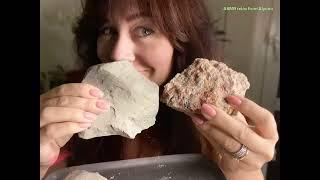 ASMR crunch of clay&chalk/ глина Исток, Серый Жемчуг Дагестан), мел Сухарик#asmr #crunchysounds