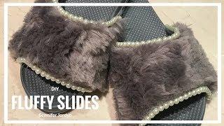 DIY FLUFFY SLIDES (Inspired by the Fenty x Puma Shoes) | Gennifer Jordyn