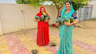 शारदा ने सारे तरबूज़ गिरा दिये  Village life Vlog  #shubhjourney