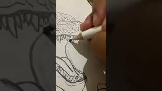 Drawing Godzilla with armor