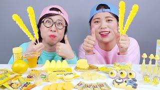 Yellow Food Giant Dessert Jelly Candy Mukbang DONA