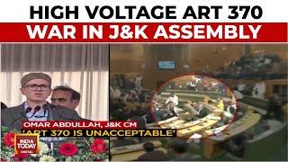 Omar Abdullah's Reaction Over High Voltage Article 370 War In J&K Assembly | India Today